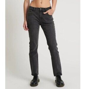 One Teaspoon Stixx Low Waist Slim Straight Leg Denim Jeans 25 NEW Washed Black